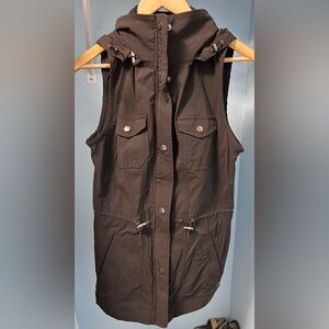 Llbean long black vest